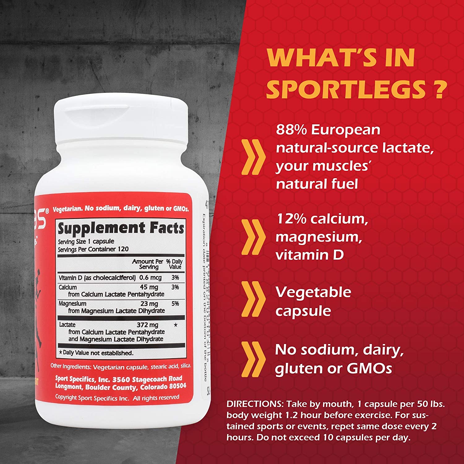 SportLegs Fast Fitness Boost Pre Workout Lactic Acid Supplement